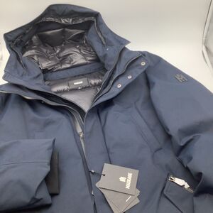 Mackage Mens Edward The Ultimate 2 in‎ 1 Insulated Down Coat Navy Size 48 NWT